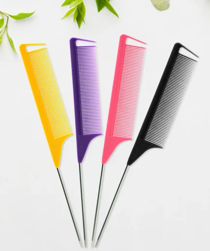 Pro Pointed Tail Salon Hairdressing Hair Styling Anti-static Comb Hair Brush Steel Needle Pin Rat Tail Combs Barber Accessories