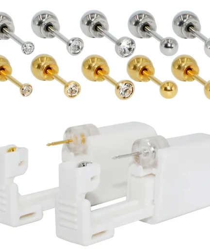 1PC 316L Surgical Steel Ear Stud Disposable Sterile Piercing Stud with Safe Ball Buckle Set Piercing Gun Body Piercing Jewelry