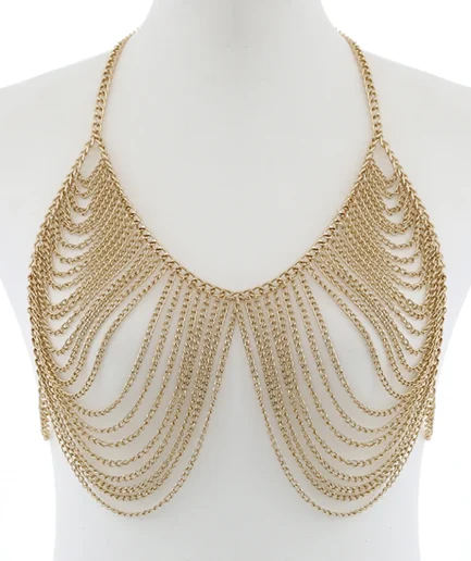 Sexy Chest Bra Chain Body Jewelry Women Metal Chain Multi Layer Body chain Jewelry Beach Accessories