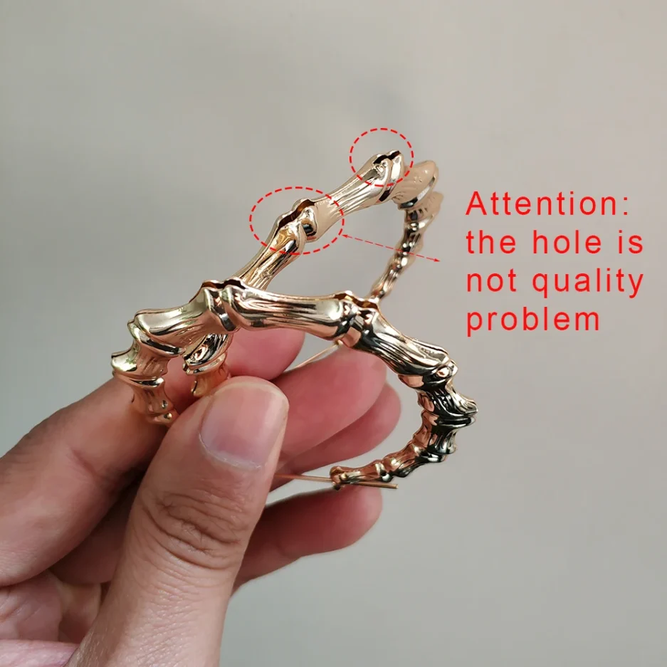 VIVILADY Hot Larger Bamboo Hoop Earrings Women Basketball Wives Summer Spring Autumn Fashion Jewelry Girl Bijoux Accessory Gifts - Image 5