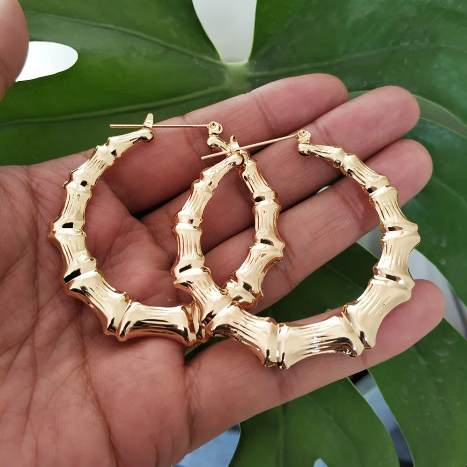 VIVILADY Hot Larger Bamboo Hoop Earrings Women Basketball Wives Summer Spring Autumn Fashion Jewelry Girl Bijoux Accessory Gifts - Image 4