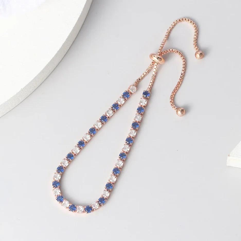 Adjustable Multicolor Tennis Bracelets for Women Ladies Wedding Rainbow Colorful Zircon Charm Bracelet Hand Chain Jewelry DZH043 - Image 6