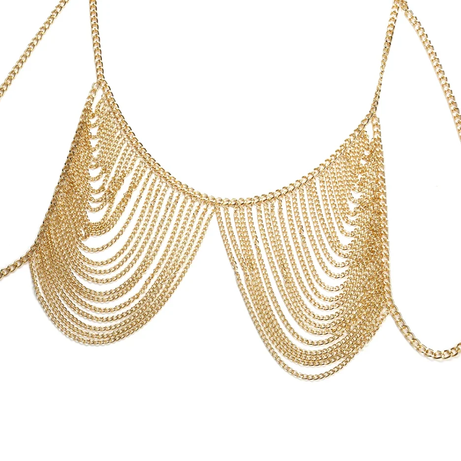 Sexy Chest Bra Chain Body Jewelry Women Metal Chain Multi Layer Body chain Jewelry Beach Accessories - Image 5