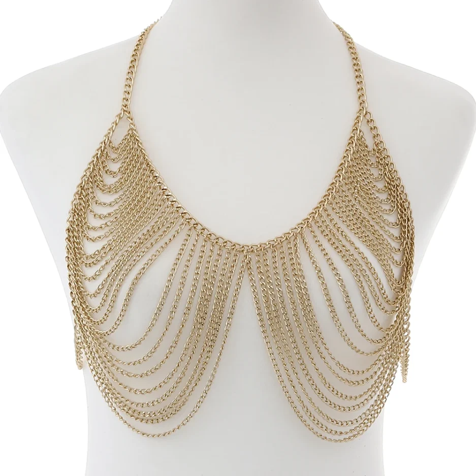 Sexy Chest Bra Chain Body Jewelry Women Metal Chain Multi Layer Body chain Jewelry Beach Accessories - Image 4