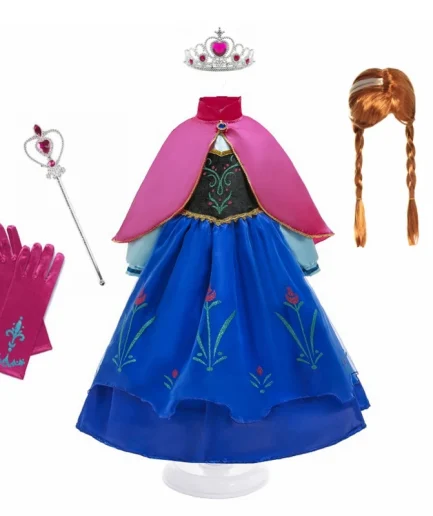Princess Costume Girl Anna Dress 2 3 4 5 6 8 10 Years