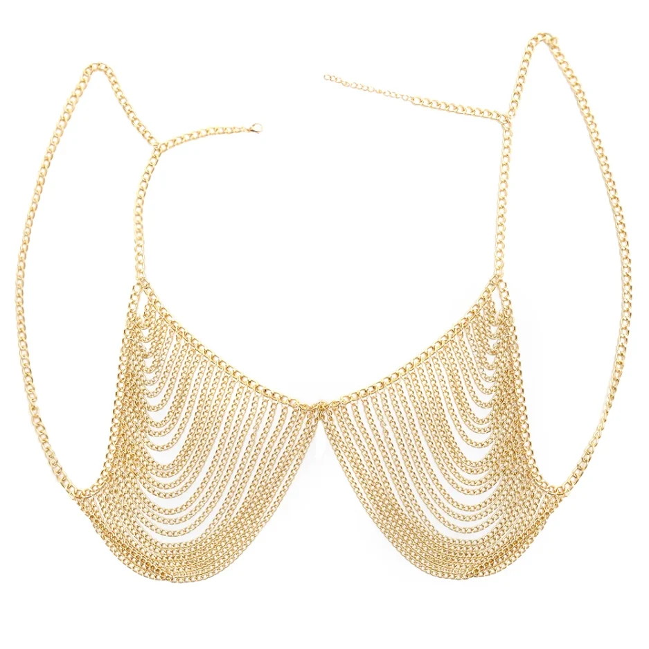 Sexy Chest Bra Chain Body Jewelry Women Metal Chain Multi Layer Body chain Jewelry Beach Accessories - Image 3