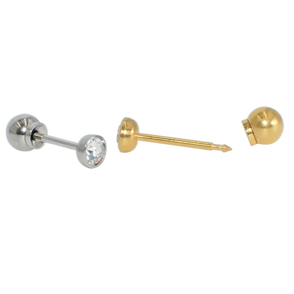 1PC 316L Surgical Steel Ear Stud Disposable Sterile Piercing Stud with Safe Ball Buckle Set Piercing Gun Body Piercing Jewelry - Image 4