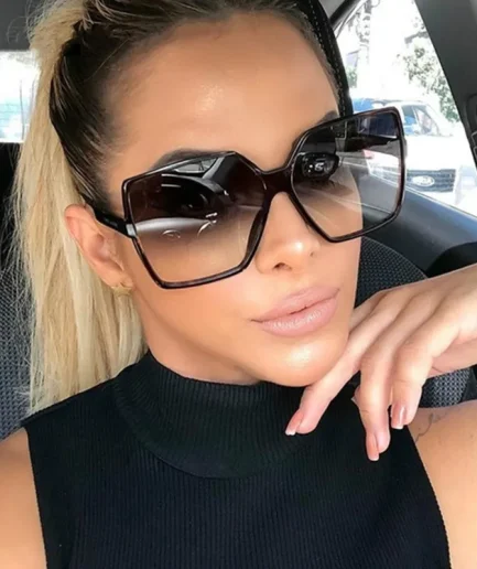 Higody Fashion Women Oversized Sunglasses Gradient Plastic Brand Designer Eyewear Female Sun Glasses UV400 Lentes De Sol Mujer