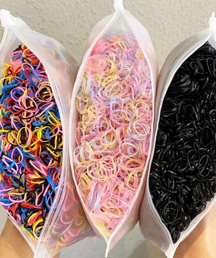 1000pcs/Pack Girls Colorful Small Disposable Rubber Bands Gum For Ponytail Hold Scrunchie Hair Bands Fashion Hair Accessories