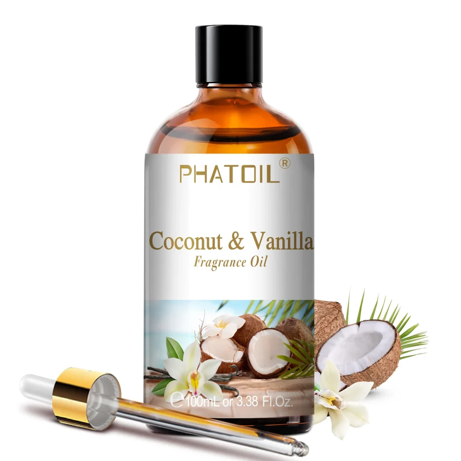 PHATOIL 100ml Aromatherapy Fragrance Oil Coconut & Vanilla Strawberry Cherry 2PCS/1PCS Aroma Oils For Diffuser Candle Making - Image 2
