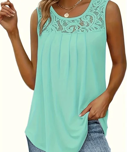 Plus Size Women's Sleeveless Ruffled Top - 2025 Summer Solid Color Casual Crop Tops, Sexy Bustier Bralette for Beach Vacation
