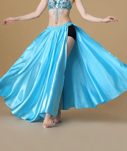 Performance Belly Dance Costume Saint Skirt 2-Sides Slit Skirt Sexy Women Oriental Belly Dance Skirt Female Dance Open Hem Skirt