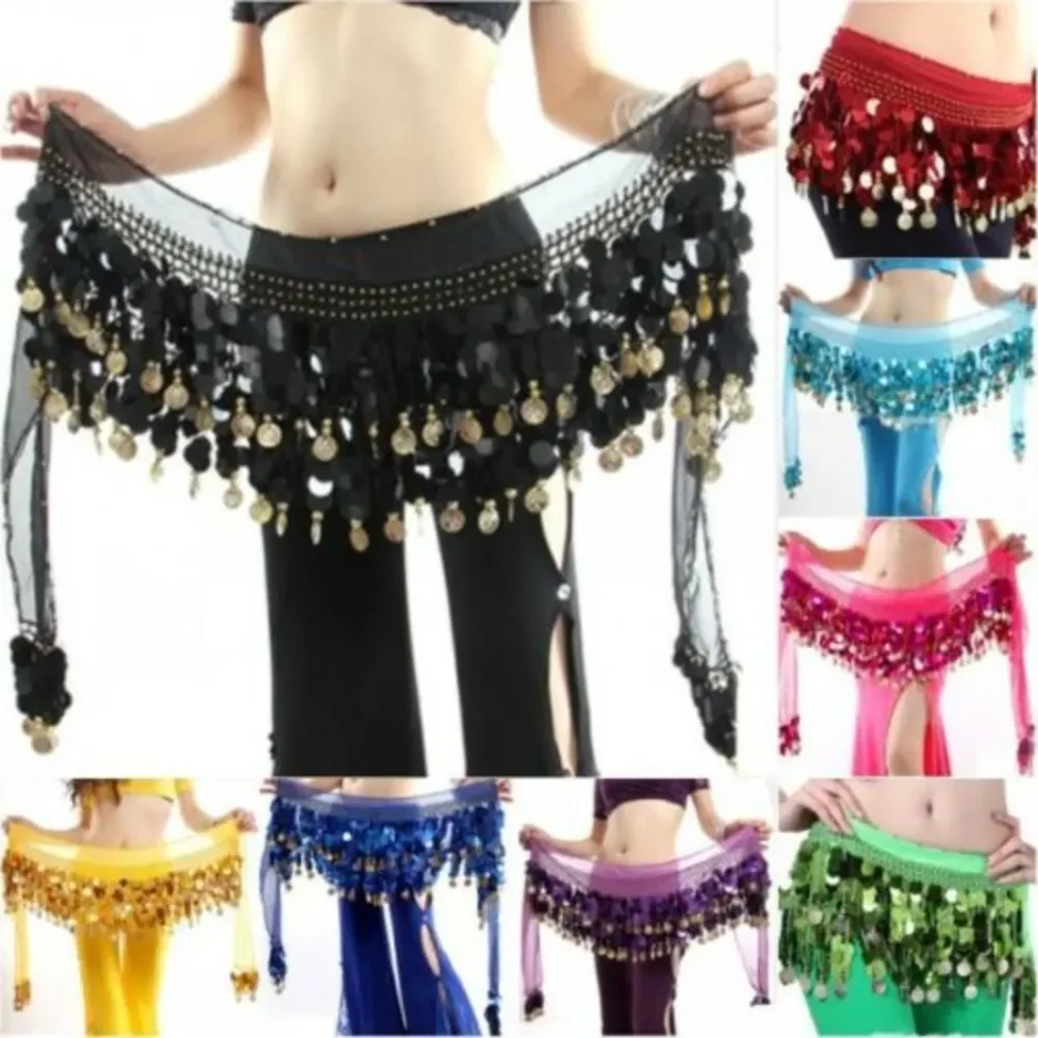 Thailand/India/Arab Dancer Sequins Tassels Skirt Women Sexy Belly Dance Hip Scarf Wrap Belt Dancer Skirt Female Show Costumes - Image 2