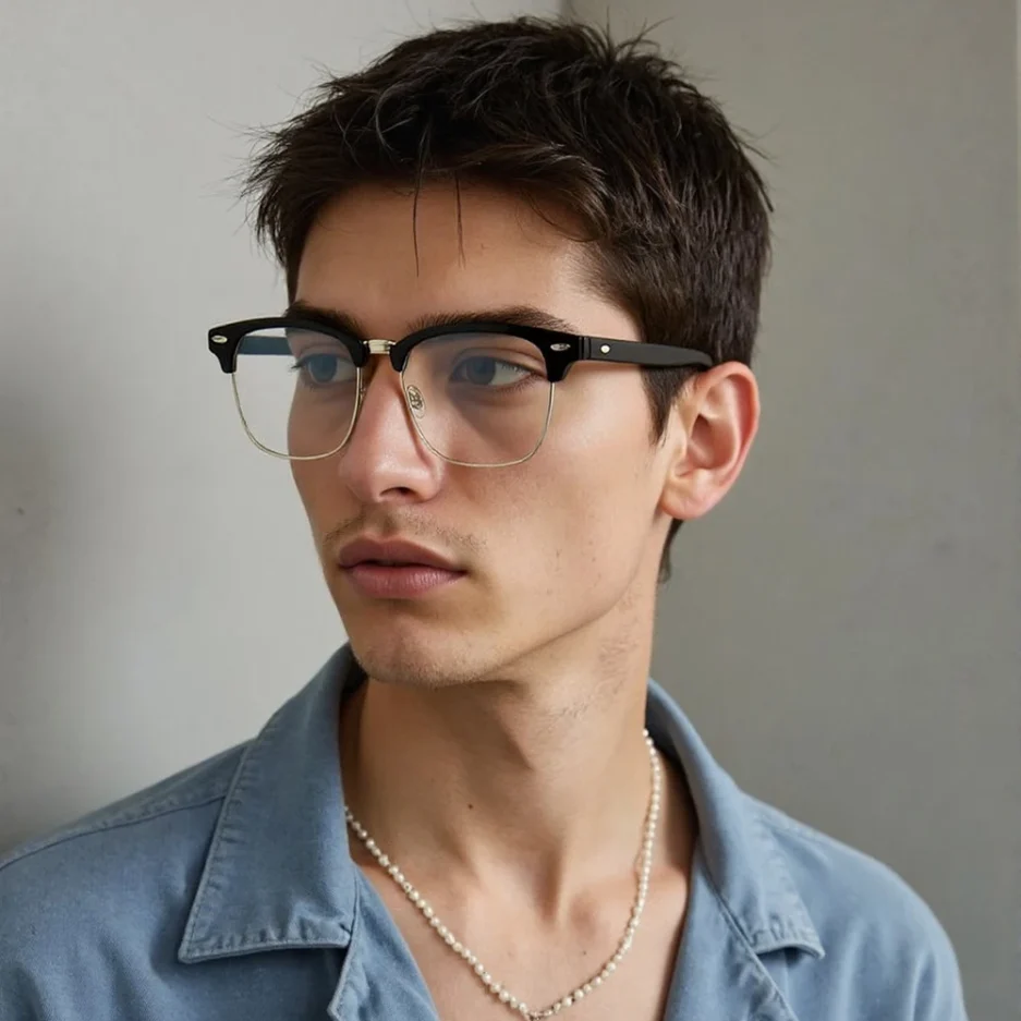 Classic Half Frame Photochromic Sunglasses Men Women Retro Rivet Chameleon Sun Glasses Male Fashion Change Color Driving Shades - Image 2