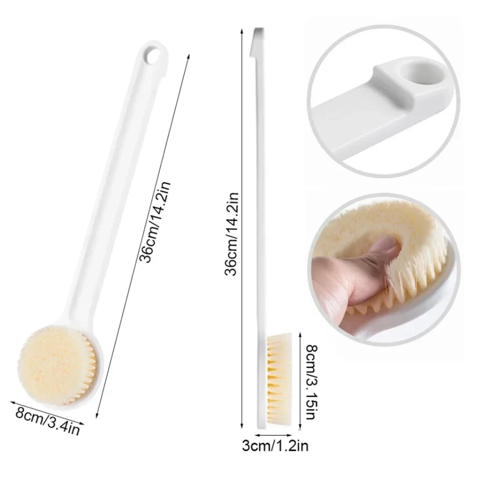 1pc Long Handle Back Brush for Shower Soft Bristles Body Exfoliating Bath Brush Skin Health Shower Back Scrubber Bath Supplies - Image 6