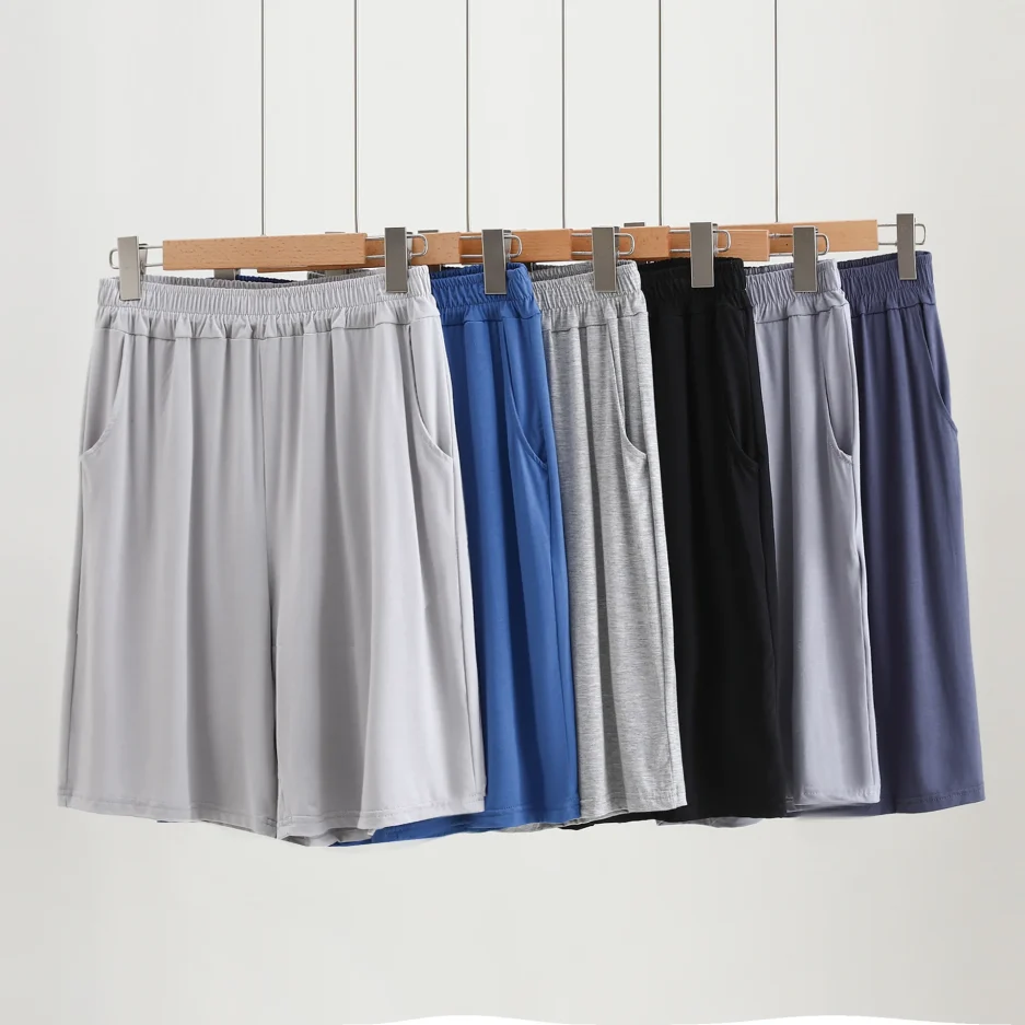 Men's Sleepwear Shorts Loose Cotton Oversized Draped Deep Pocket Pajamas Thin Elastic Short Pijama Pants for Men Lounge Wear - Image 3