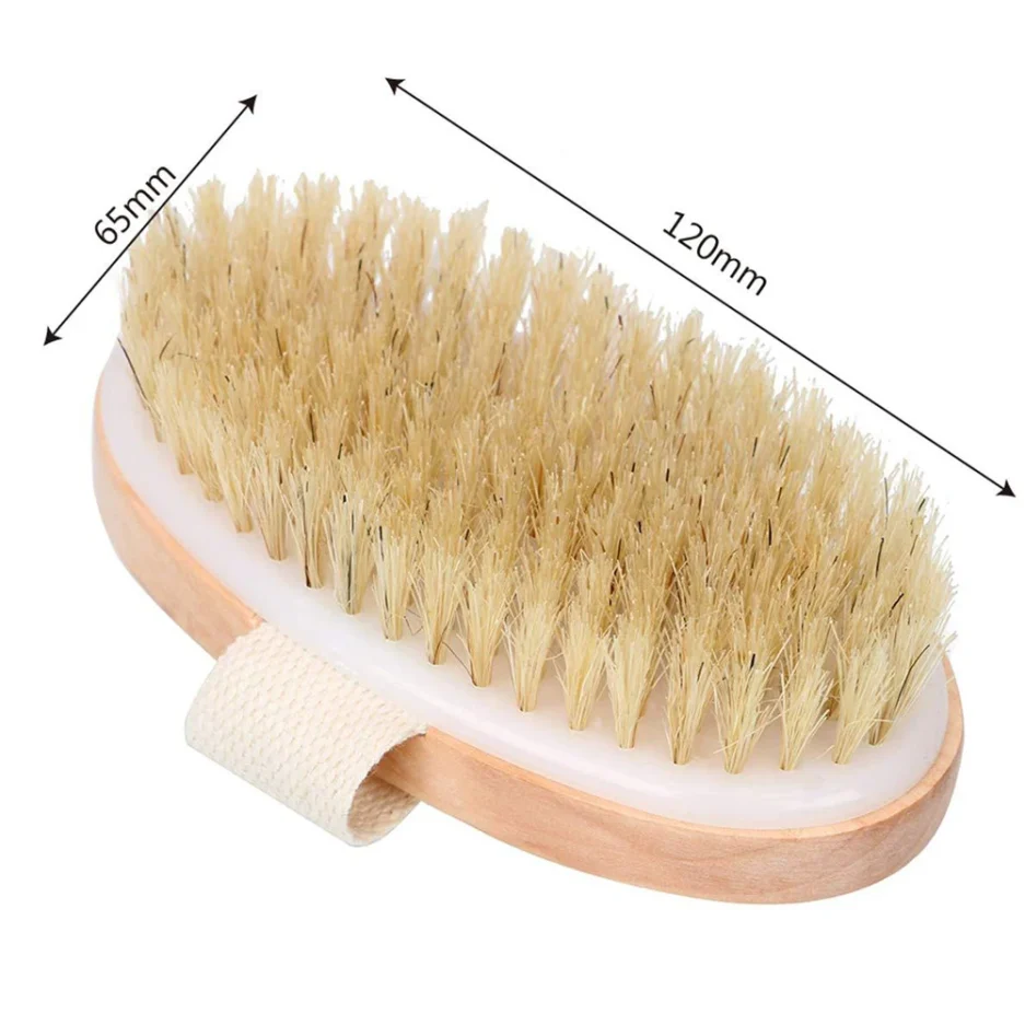 1pcs Exfoliating Wooden Body Massage Shower Brush Natural Bristle Bath Brush Soft SPA Woman Man Skin Care Wet Dry Body Brush - Image 6