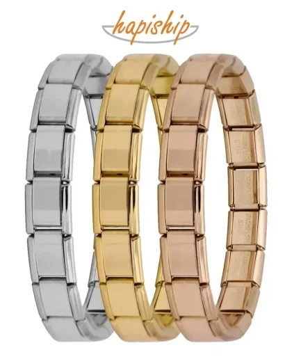 Hapiship New Women's Jewelry 9mm Width Itanlian Elastic Charm Bracelet Fashion Stainless Steel Bangle ST-