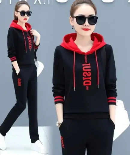 Plus Size Fashionable Women's Spring Autumn 2024 New Loose-fit Slimming Casual Sweatshirt Sport Suit 2-piece Set Korean Style