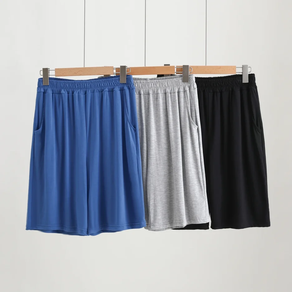 Men's Sleepwear Shorts Loose Cotton Oversized Draped Deep Pocket Pajamas Thin Elastic Short Pijama Pants for Men Lounge Wear