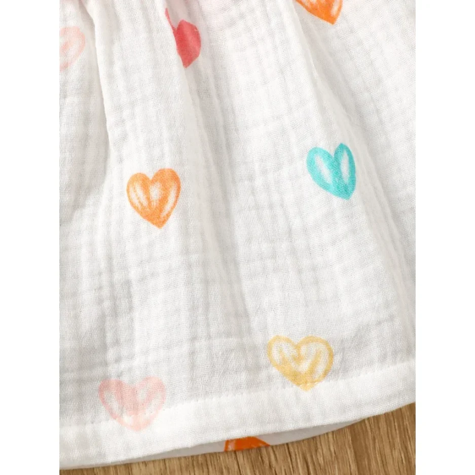 2PCS Dress Clothes Set Newborn Baby Girl Love Print Sleeveless Dress With Hat Summer Fashion Cute Wear for Infant Girl 0-9Months - Image 5