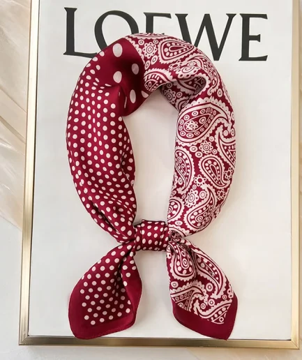 New Silk Scarf Neckerchief Women's Silk Square Scarf Purse Luxury Scarf for Women Designer Silk Headscarf SJ01