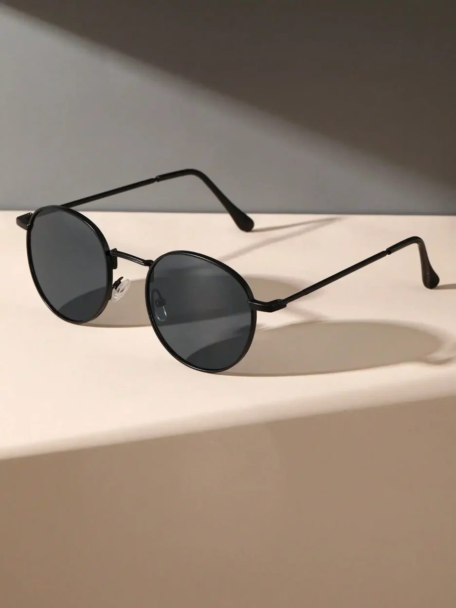 1PC Unisex Metal Round Frame Vintage Y2K Casual Sunglasses For Outdoor Daily Vacation Driving Clothing Accessories - Image 3