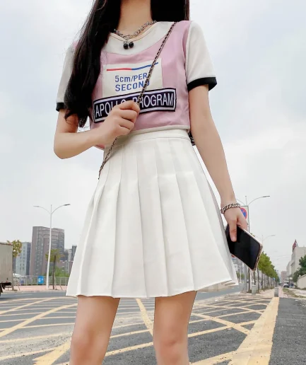 Mini Skirts Womens 2024 Summer Japanese School Pleated Skirts High Waist Kawaii Cute Pink Plaid Skirt Uniform Harajuku Jupe