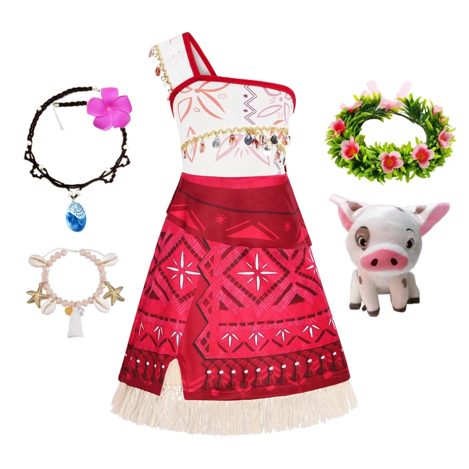 Summer Vaiana Fantasy Children New Movies Girls Carnival Dress Clothing Set Kids Princess Party Dress Christmas Moana 2 Costume - Image 2