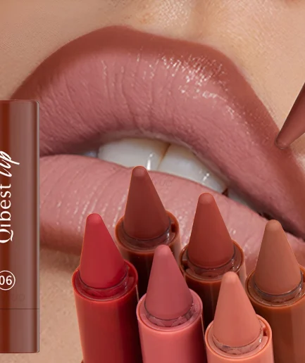 Twist Up Lip Liner Lipstick Pen Multipurpose Powder Blusher Velvet Matte Waterproof Lip Contour Non Stick Cup Lip Rouge Makeup