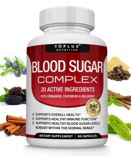 Vitamin C, Vitamin E Supplement, Blood Sugar Complex, Supports Heart Health, Overall Health and Immune System, 60 Capsules