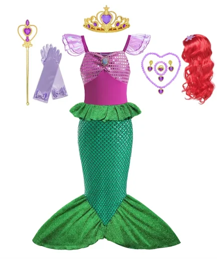 New Girl Dresses Princess Costume Kids Mermaid Cosplay Costume Kids Carnival Birthday Party Prom Costume Party Dresses For girls