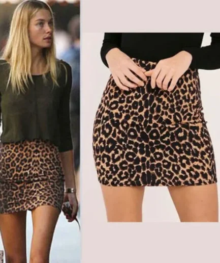 Leopard Printing High Waist Skirt Women Sexy Pencil Bodycon Pack Hip Mini Skirt For Women