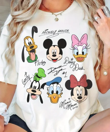 25 Plus Size Women's Summer Loose-Fitting Short-Sleeved Pure Cotton T-Shirt Suitable For Ladies Casual Wear Disney Mickey Print