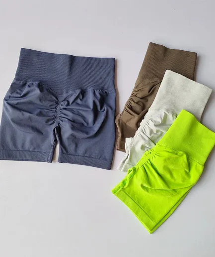 Peach Hip Lifting Sports Shorts Women High Waist and Waist Tightening Slimming Running Hip Speed Drying Three Point Tight Pants
