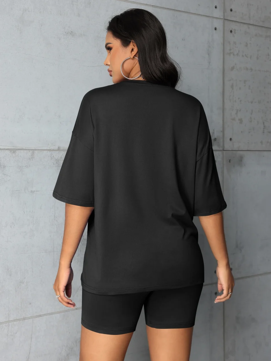 Plus size sets for women Summer 2 pieces Blessed printed offers and liquidation everything cheap elegant women's sets Short sets - Image 2