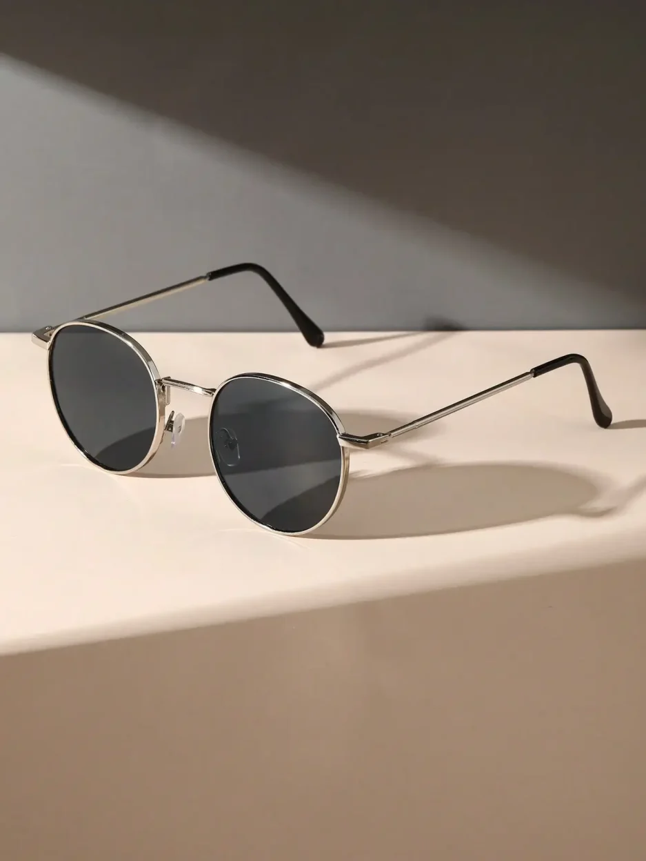 1PC Unisex Metal Round Frame Vintage Y2K Casual Sunglasses For Outdoor Daily Vacation Driving Clothing Accessories - Image 4