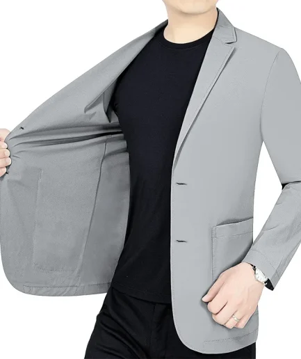 New Summer Male Thin Elastic Blazers Jackets Quality Men Breathable Sunscreen Blazers Coats Man Business Casual Suits Coats 4XL