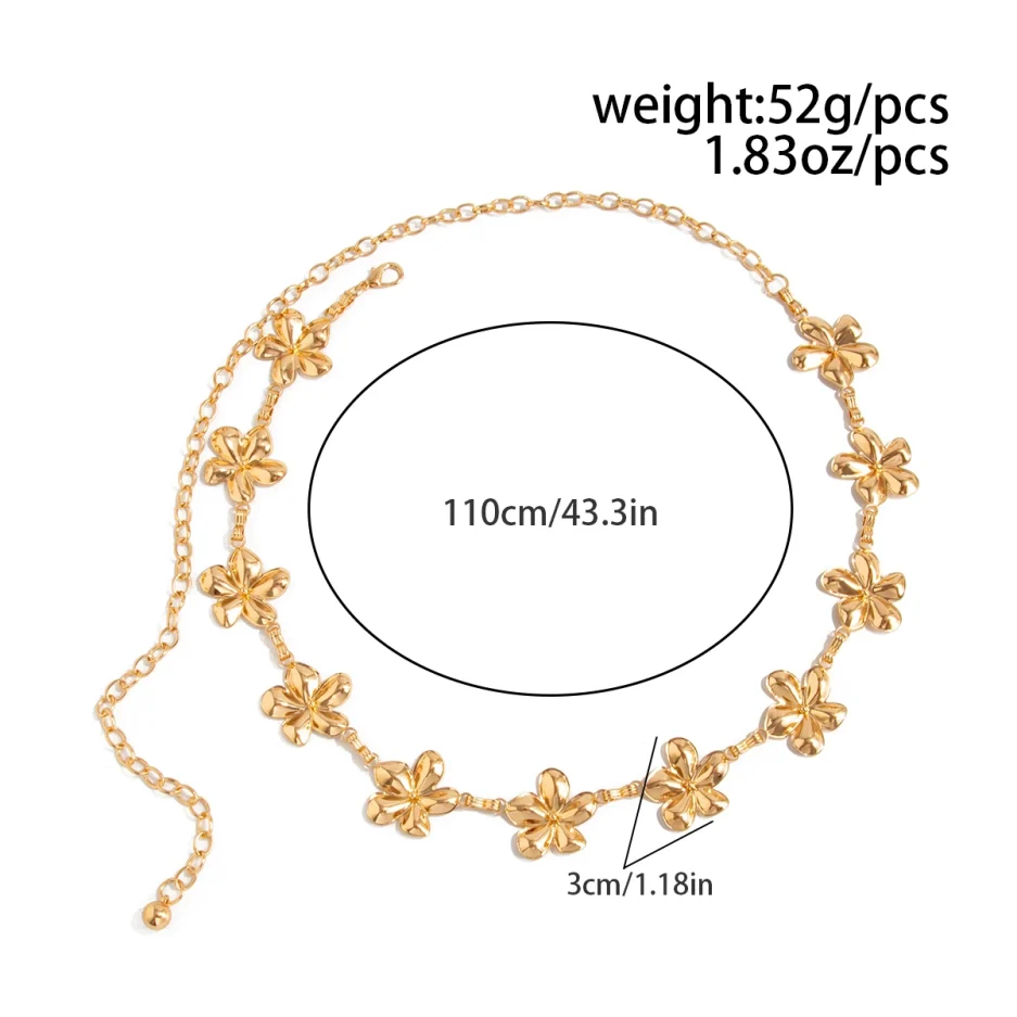 Ingemark 2 Styles Creative Exquisite Metal Flower Jeans Dress Waist Chain for Women Summer Bikini Sexy Belly Chain Charm Jewelry - Image 5