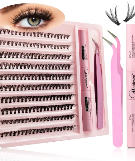DIY Lashes Extension Kit Eyelashes 200 PCS Clusters Lash Bond and Seal Makeup Tools for Gluing Lashes Gluing Glue Accessories