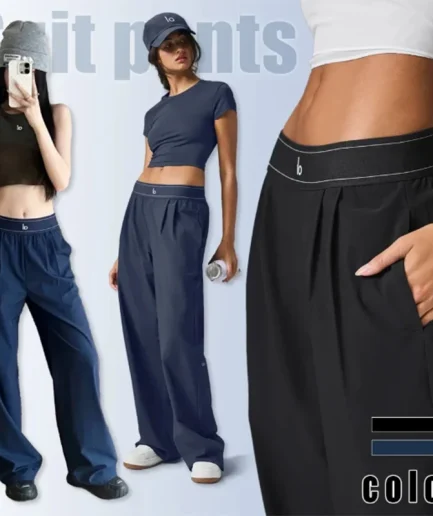 Women's Loose Suit Pants Casual Suit Pants Suit Up Trouser Sports High Waisted Straight Leg Wide Pants