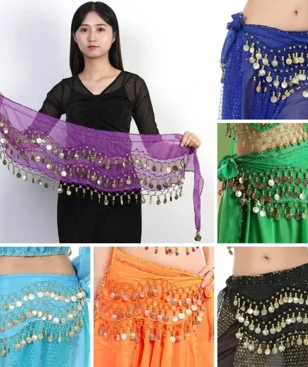 Thailand/India/Arab Dancer Skirt Women Sexy Belly Dance Hip Scarf Wrap Belt Dancer Skirt Female Show Sequins Tassels Costumes
