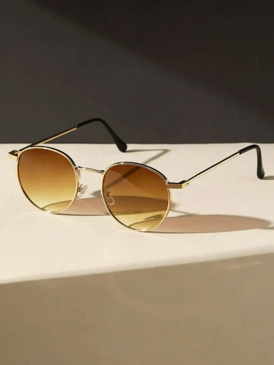 1PC Unisex Metal Round Frame Vintage Y2K Casual Sunglasses For Outdoor Daily Vacation Driving Clothing Accessories - Image 5