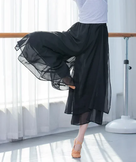 Women Modern Dance Training Pants Loose Dance Pants Adult Girl Classical Dance Chiffon Pants Wide Leg Pants Body Yoga Pants