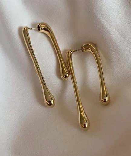 Fashion Metal Water Drop Long Pendant Earrings for Women Vintage Exaggerated Geometric Earrings Jewelry Party Gifts