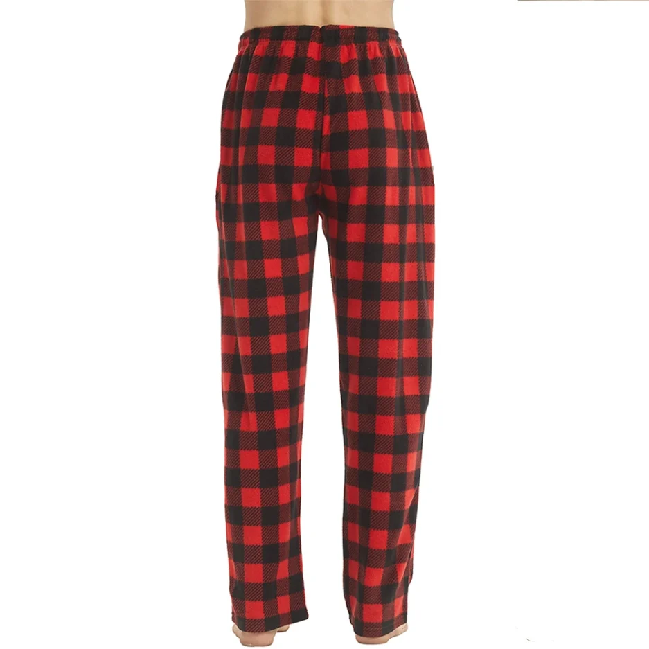 Mens Pajamas Pants with Pockets Fleece Pjs Soft Warm Plaid Pajamas Bottoms Lounge Sleep Pants Loungewear Sleepwear - Image 2