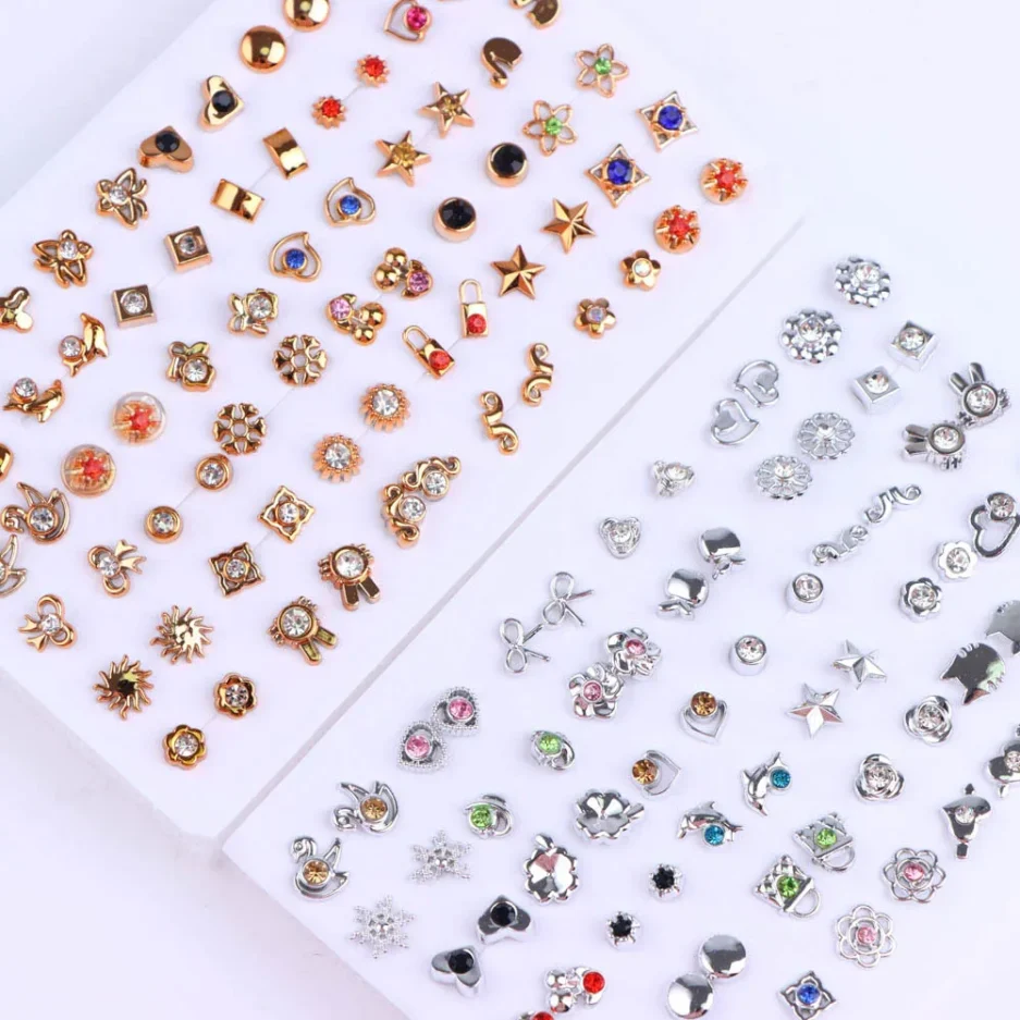 36Pairs/Lot Fashion Colorful Rhinestone Stud Earring Women Girls Animal Fruit Piercing Jewelry Wedding Party Gifts Mixed Style - Image 3