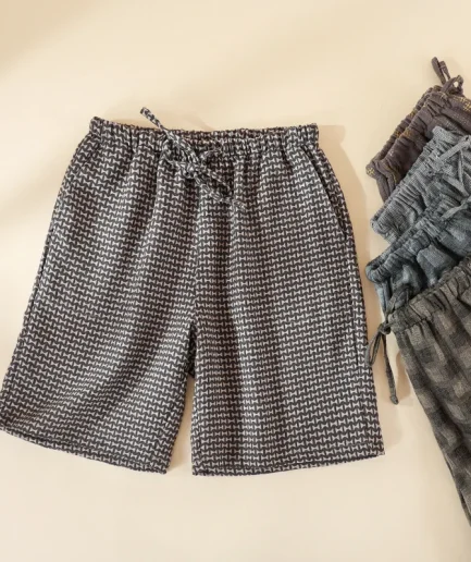 Cotton Pajama Short Pants for Men's Summer Sleepwear Thin Loose Size Comfortable Homewear Men Pijama Shorts