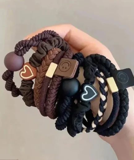 10PCS Women's Hair Ring Set Hair Accessories High Elasticity Leather Band Simple Temperament High Ponytail Durability New Style