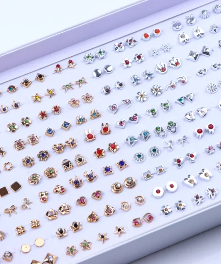 36Pairs/Lot Fashion Colorful Rhinestone Stud Earring Women Girls Animal Fruit Piercing Jewelry Wedding Party Gifts Mixed Style